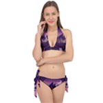 Mountain Night Crescent Moon Tie It Up Bikini Set