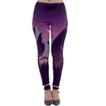 Mountain Night Crescent Moon Lightweight Velour Leggings