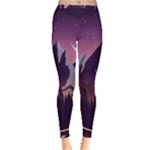 Mountain Night Crescent Moon Inside Out Leggings