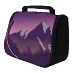 Mountain Night Crescent Moon Full Print Travel Pouch (Small)