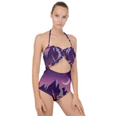 Scallop Top Cut Out Swimsuit 