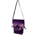 Mountain Night Crescent Moon Folding Shoulder Bag