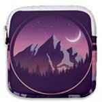 Mountain Night Crescent Moon Mini Square Pouch