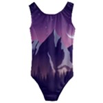 Mountain Night Crescent Moon Kids  Cut-Out Back One Piece Swimsuit