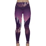 Mountain Night Crescent Moon Lightweight Velour Classic Yoga Leggings