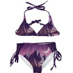 Mountain Night Crescent Moon Kids  Classic Bikini Set