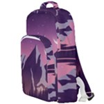 Mountain Night Crescent Moon Double Compartment Backpack