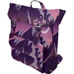 Mountain Night Crescent Moon Buckle Up Backpack