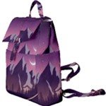 Mountain Night Crescent Moon Buckle Everyday Backpack