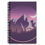 Mountain Night Crescent Moon 5.5  x 8.5  Notebook