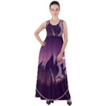 Mountain Night Crescent Moon Empire Waist Velour Maxi Dress