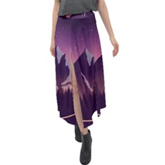 Velour Split Maxi Skirt 