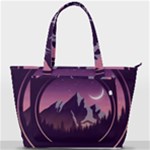 Mountain Night Crescent Moon Back Pocket Shoulder Bag 