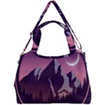 Mountain Night Crescent Moon Double Compartment Shoulder Bag