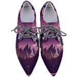 Mountain Night Crescent Moon Pointed Oxford Shoes