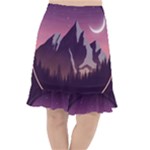 Mountain Night Crescent Moon Fishtail Chiffon Skirt