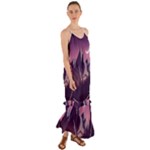 Mountain Night Crescent Moon Cami Maxi Ruffle Chiffon Dress