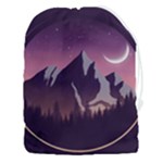 Mountain Night Crescent Moon Drawstring Pouch (3XL)