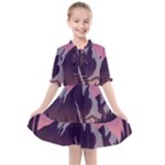 Mountain Night Crescent Moon Kids  All Frills Chiffon Dress