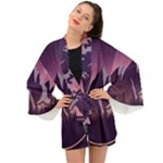 Mountain Night Crescent Moon Long Sleeve Kimono