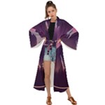 Mountain Night Crescent Moon Maxi Kimono