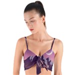 Mountain Night Crescent Moon Woven Tie Front Bralet