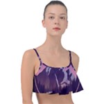 Mountain Night Crescent Moon Frill Bikini Top