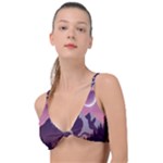 Mountain Night Crescent Moon Knot Up Bikini Top