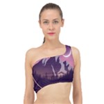 Mountain Night Crescent Moon Spliced Up Bikini Top 