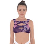 Mountain Night Crescent Moon Bandaged Up Bikini Top