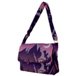 Mountain Night Crescent Moon Full Print Messenger Bag (M)