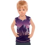 Mountain Night Crescent Moon Kids  Sport Tank Top