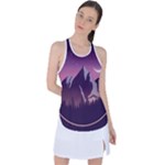 Mountain Night Crescent Moon Racer Back Mesh Tank Top