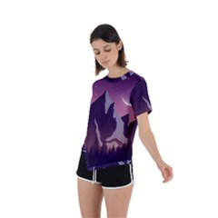 Asymmetrical Short Sleeve Sports T-Shirt 