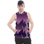 Mountain Night Crescent Moon Men s Sleeveless Hoodie