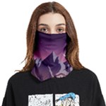 Mountain Night Crescent Moon Face Covering Bandana (Two Sides)