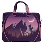 Mountain Night Crescent Moon MacBook Pro 15  Double Pocket Laptop Bag 