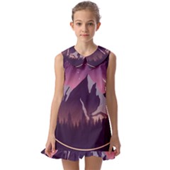 Kids  Pilgrim Collar Ruffle Hem Dress 