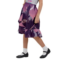 Kids  Ruffle Flared Wrap Midi Skirt 