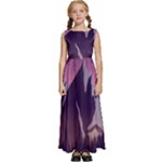 Mountain Night Crescent Moon Kids  Satin Sleeveless Maxi Dress