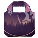 Mountain Night Crescent Moon Premium Foldable Grocery Recycle Bag