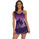 Mountain Night Crescent Moon 2-in-1 Flare Activity Dress