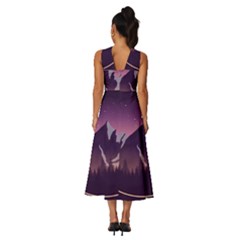 Sleeveless Cross Front Cocktail Midi Chiffon Dress 