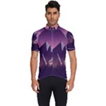 Mountain Night Crescent Moon Men s Short Sleeve Cycling Jersey