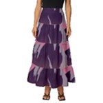 Mountain Night Crescent Moon Tiered Ruffle Maxi Skirt