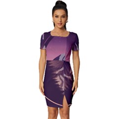 Fitted Knot Split End Bodycon Dress 