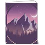 Mountain Night Crescent Moon 6  x 8  Hardcover Notebook