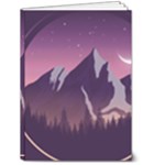 Mountain Night Crescent Moon 5  x 7  Hardcover Notebook