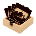 Mountain Night Crescent Moon Bamboo Coaster Set