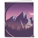 Mountain Night Crescent Moon 8  x 10  Hardcover Notebook